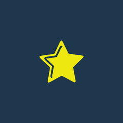 Yellow icon of Star on dark blue background. Eps.10