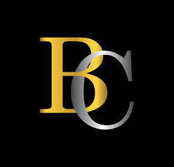 BC initial letter with gold and silver