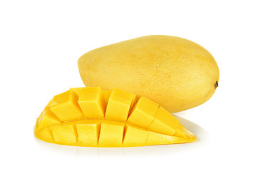Ripe mango isolated on the white background