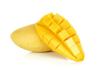 Ripe mango isolated on the white background
