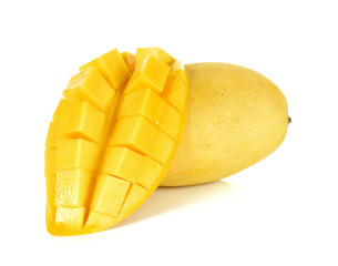 Ripe mango isolated on the white background