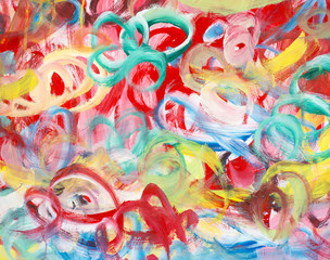 Gemälde "Lebenslust" (Ausschnitt) von Carola Vahldiek (Gouache-Farben auf Papier)