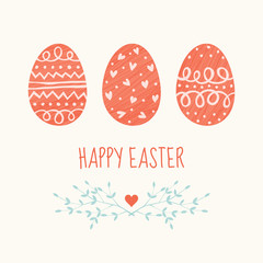 Easter Eggs Card Red