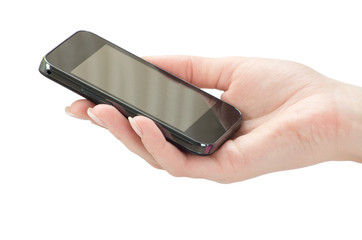 mobile phone in female hand