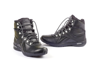 Leather shoes isolated on white background