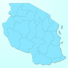 Fototapeta na wymiar Tanzania map on blue degraded background vector