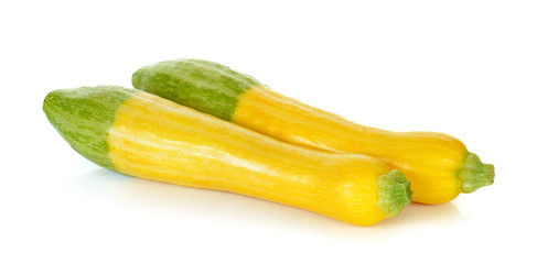 Yellow zucchini isolated on the white background