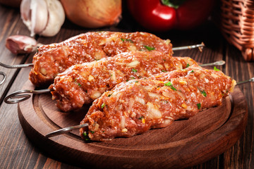 Raw traditional sish kebab