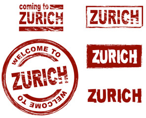 Ink stamp set city Zurich