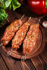 Raw traditional sish kebab