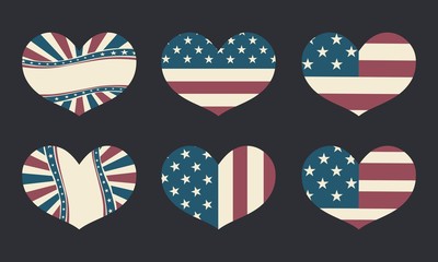 Obraz premium America Flag In Heart Shape