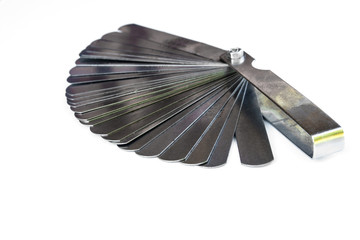 feeler gage white isolated