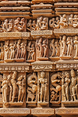 Sculptures on Khajuraho temples