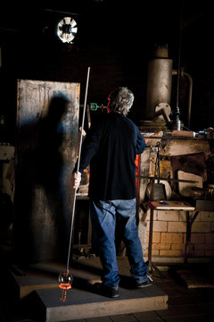 glassmaker in Vimbodi, Tarragona, Catalonia, Spain