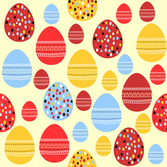 Seamless pattern with painted easter eggs