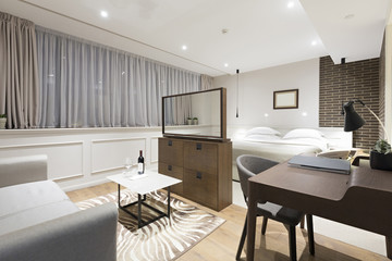 Interior of a modern hotel apartment