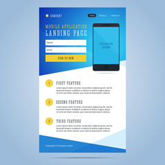 Landing page for mobile application promotion.