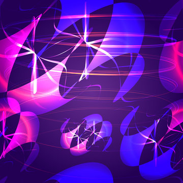 Space Abstract dark seamless pattern with light, stars, and flar