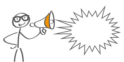 Werbung - Megaphon und Sprechblase mit Textfreiraum