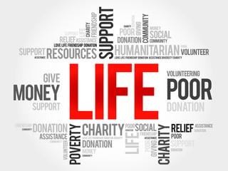 Life word cloud concept