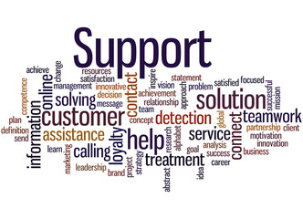 Support, word cloud concept 6