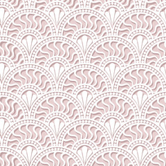 White scales lace seamless pattern