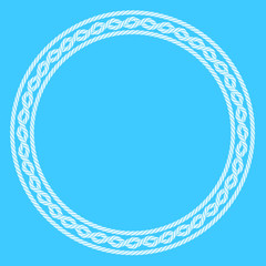 White rope decorative round frame