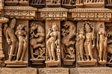 Sculptures on Adinath Jain Temple, Khajuraho