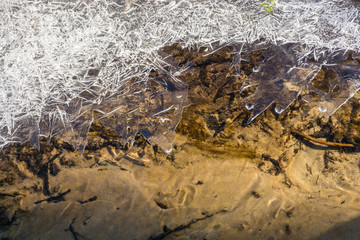 Beautiful texture of thin ice.