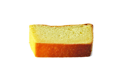 sponge cake on white background