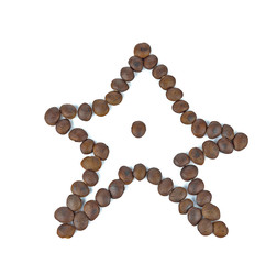 Roasted peanuts stars Inca on  white background