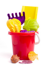 Baby toy bucket and shovel rake © Kittichet