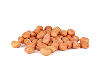 Peanuts on a white background