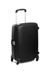 black luggage isolated on white