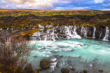 Hraunfossar waterfalls,Iceland