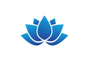 Beautiful turquoise lotus flower logo
