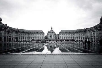 Street view of Place De La Bourse in Bordeaux city