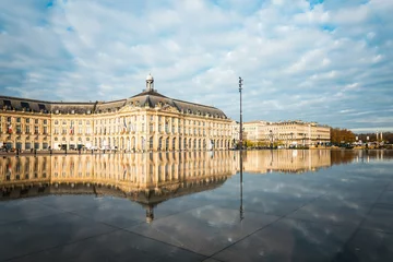 Fotobehang Street view of Place De La Bourse in Bordeaux city © ilolab