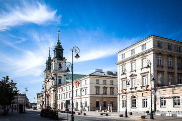 Fototapeta na wymiar Street view of Central part of Warsaw