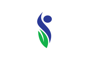 person and leaf symbol nature logo