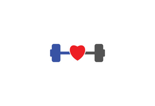 I love fitness vector illustration logo