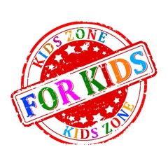 Damaged round colored stamped - for kids, kids zone - vector eps © Petr Necas