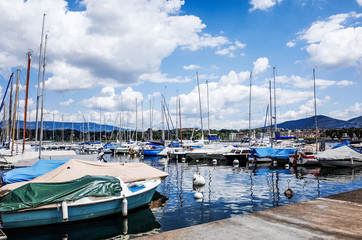 Fototapeta na wymiar Lake Zurich is a lake in Switzerland, extending southeast of the