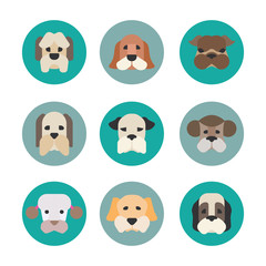 Pets vector icons - dogs elements