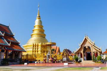 Pagoda in Wat Phra That Hariphunchai at Lamphun north of Thailand ( Famous Historical place