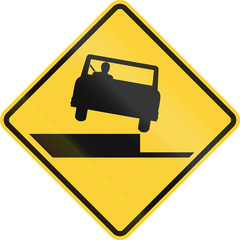 United States MUTCD road sign - Shoulder drop off