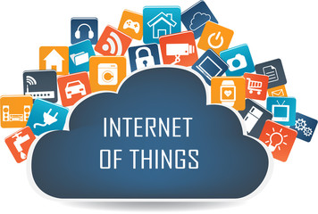 Internet of things concept and Cloud computing technology Smart Home Technology Internet networking concept. Internet of things cloud with apps.Cloud computing technology device.Cloud Apps