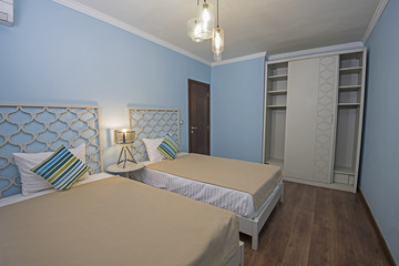 Interior of a luxury apartment bedroom