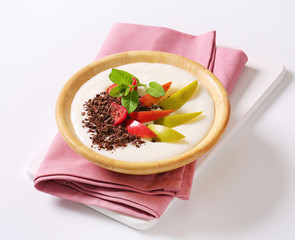 Milk pudding with fruit