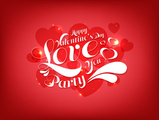 Happy Valentine Day Love You Party cover vector